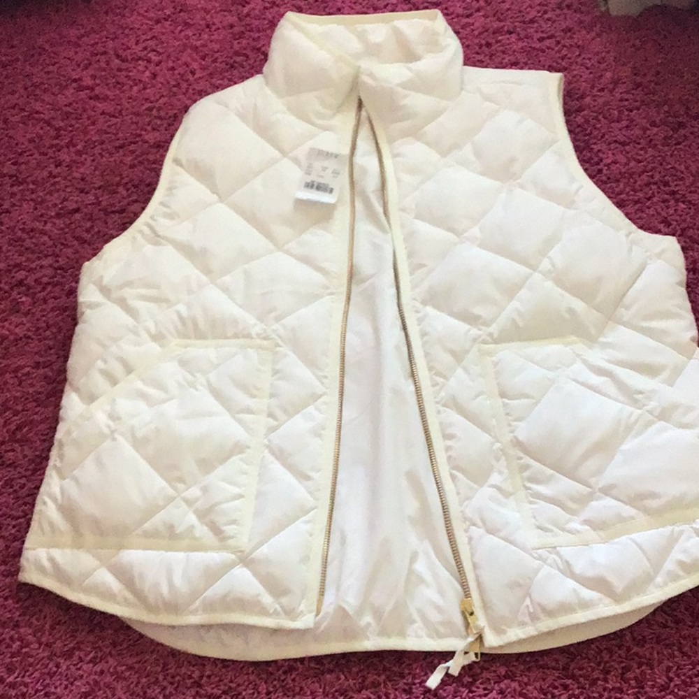 White J. Crew vest with gold zipper